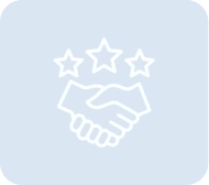 Handshake with three stars above.