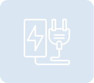 Power plug and lightning symbol icon.